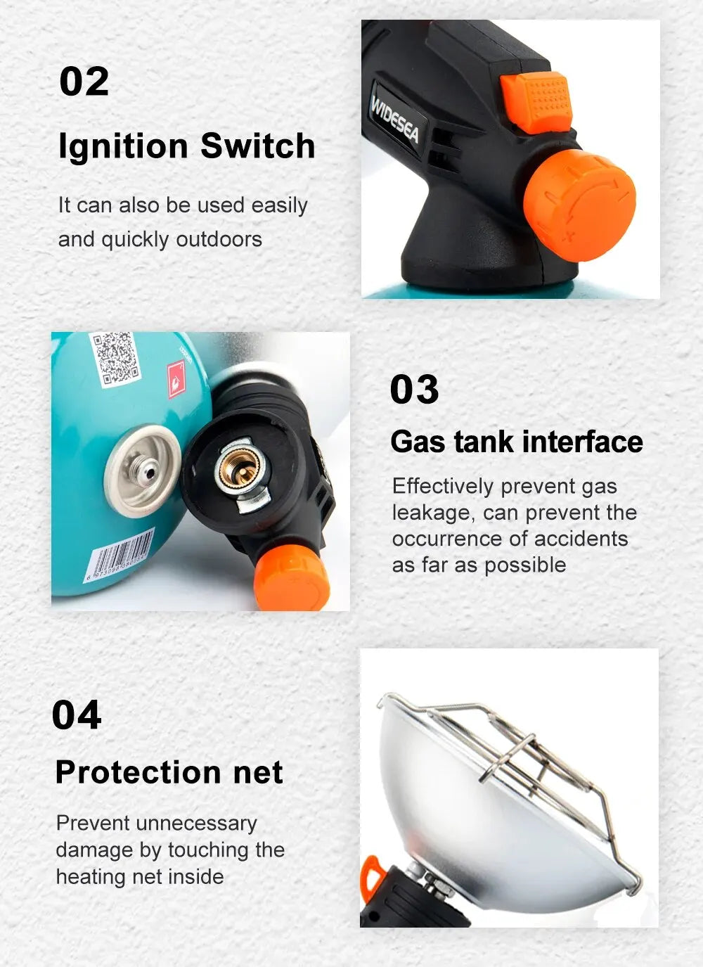 Widesea Camping Heater Portable Stainless Steel Fireplace for Winter Outdoor Stove Hiking Gas Burner Heating Survival Equipment