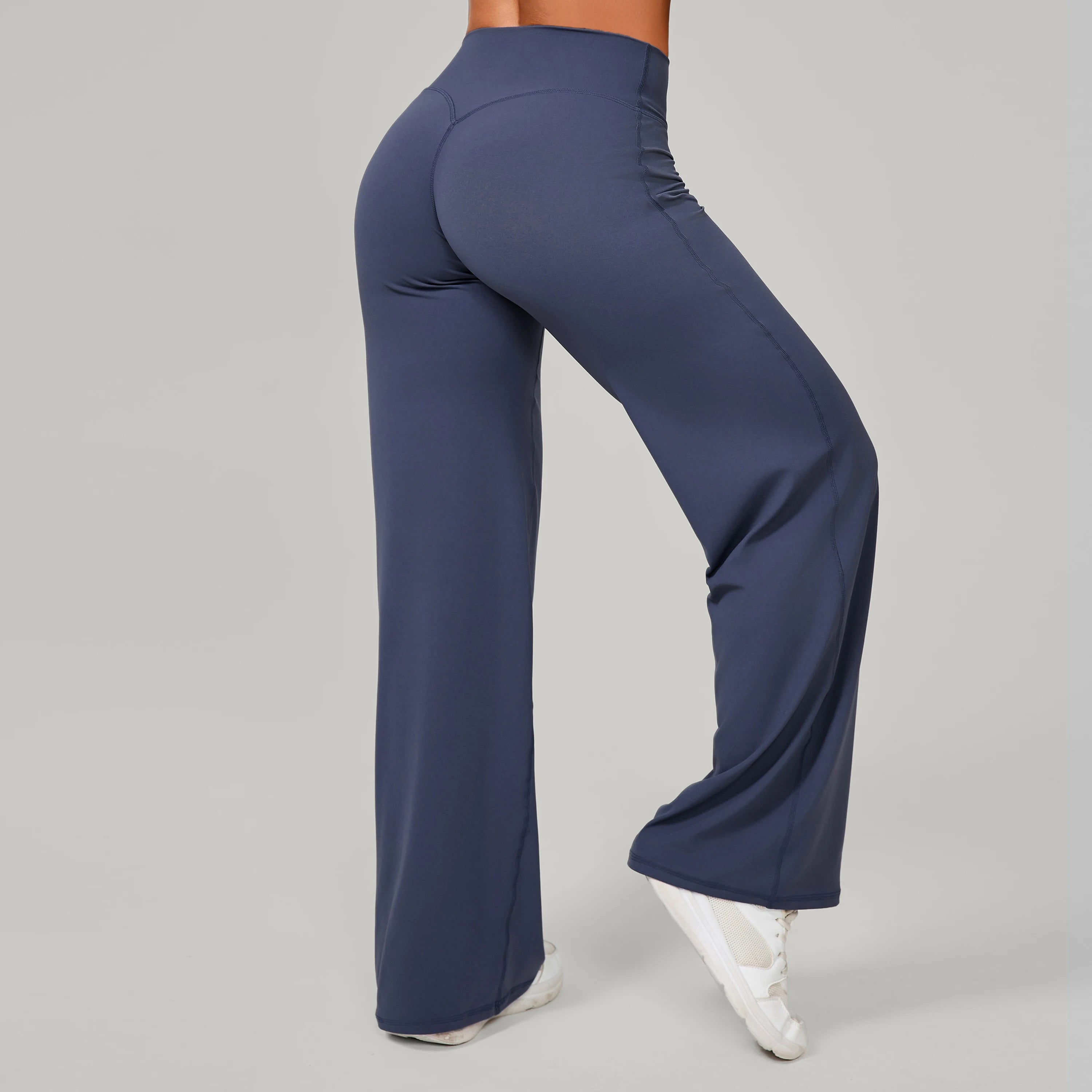 Women Straight Yoga Leg Bottoms Soft Stretchy Fabric Women's Yoga Pants GYM Sweat-Wicking Properties Running Sport Trousers Secondary image