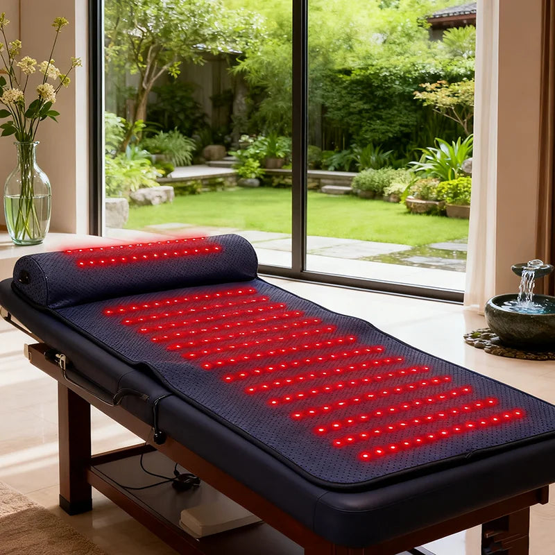 Red Light Therapy Mat with Far Infrared Heat 3D Neck Support Professional Pain Relief Massage Mat for Home Spa Use Muscle Relax Main image