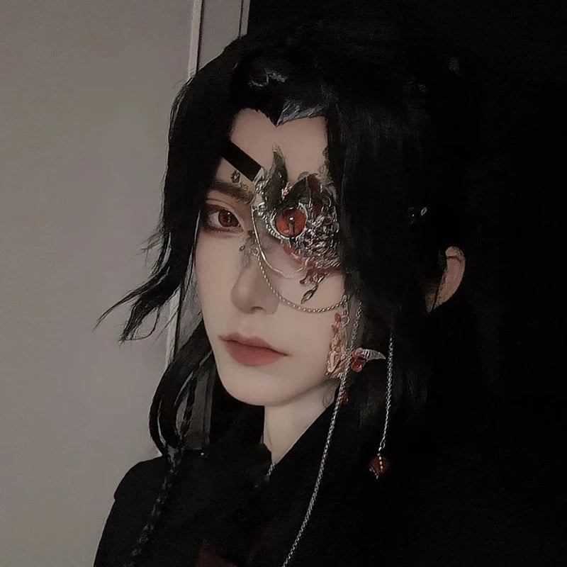 Anime Heaven Officials Blessing Tian Guan Ci Fu Hua Cheng Cosplay Eyeshade Eyepatch Butterfly Eye Mask Jewelry Accessory Prop