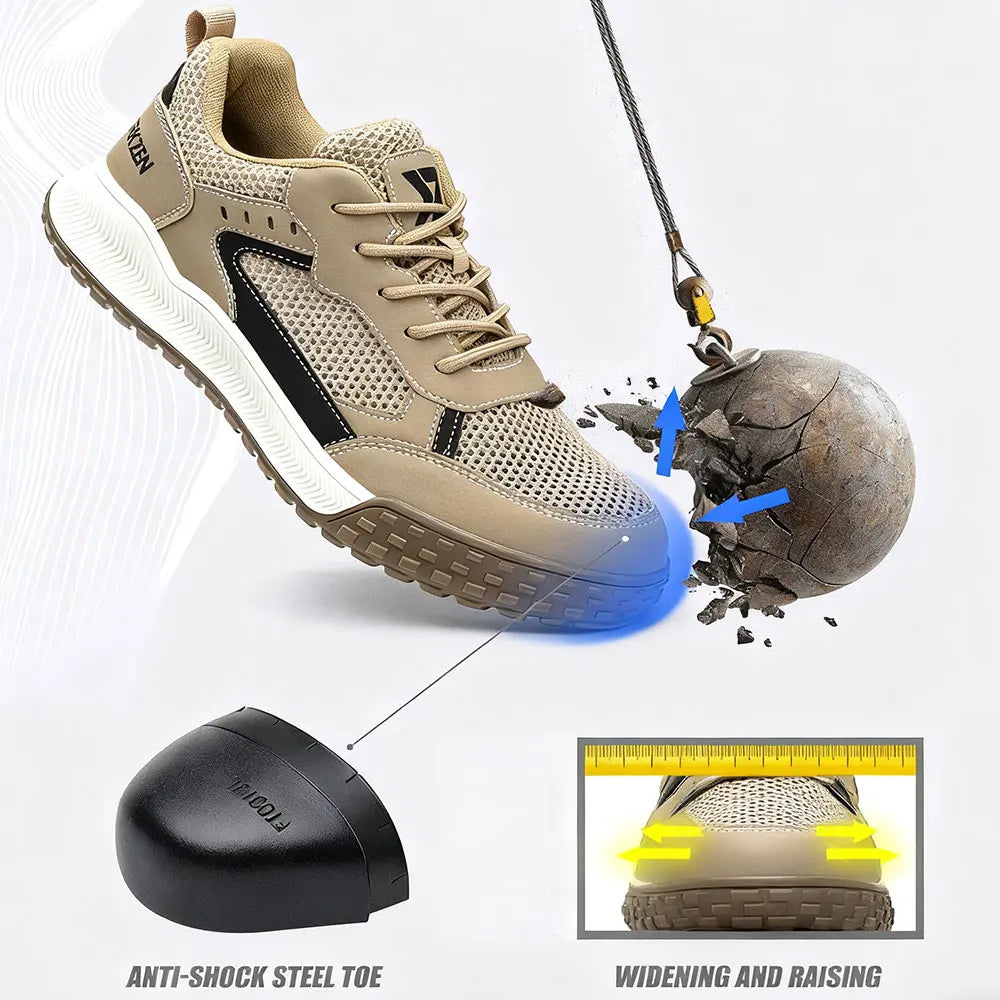 Safety Shoes Man S3 with Steel Toe Boots, EU Standard Kevlar Work Shoes Man Lightweight, CN39-46 Protective Working Shoes Woman