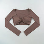 Quick Drying Breathable Short Yoga Sexy Clothes For Women Nude Feeling Fitness Tops Slim Fit Exercise Running Clothes