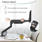 D-MOUNT D80 metal alumin 2-10KG 13"-32" monitor desktop stand mount gas spring arm full motion rotate clamp 0-60mm grommet