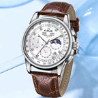 LIGE Retro Elegant Quartz Women's Wristwatches Simple Diamond Dial Fashion Casual Outdoor Date Waterproof Moon Phase Woman Watch