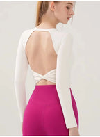Fashion Sports Tops Pilates Running with Chest Pad Fitness Long Sleeve Tight Quick-drying Shirts Yoga Top Out Wear Clothing