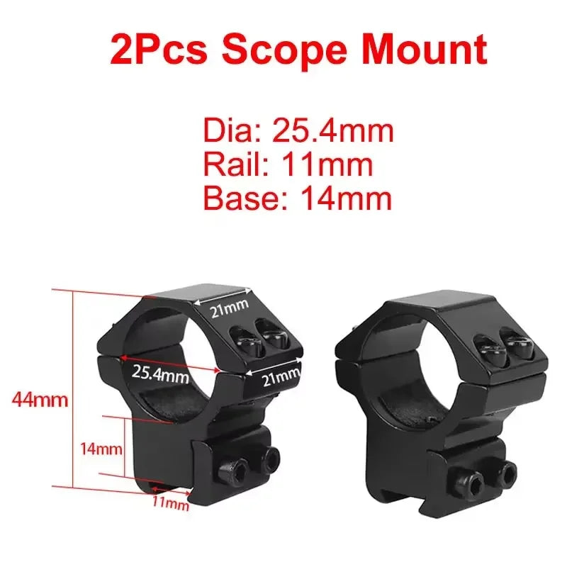 2PCS Hunting Rifle Scope Mount Ring for Dia 25.4mm 30mm 35m Tactical Scope Flashlight 11mm 20mm Picatinny Rail Mount Accessories