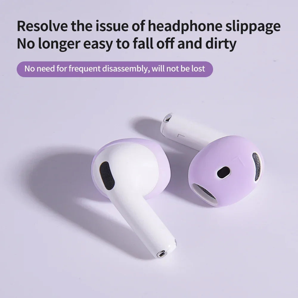 3 Pair Silicone Eartips For Apple AirPods 4 Replacement Ultra Thin Rubber Earbuds Ear Tips For Airpod 4 Anti-Slip Earphone Cover
