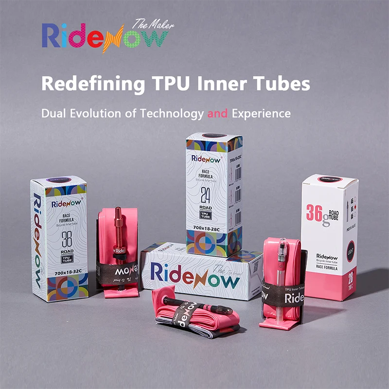 Ridenow Upgraded Metal Nozzle 700c Tpu Inner Tube External Thread Tube 700x18-32c Road Bike Removable Valve Cores Inner Tire