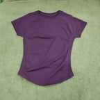DF LOGO Short-Sleeve Sports T-Shirt  for Women,Impact Cropped Gym Top, Lightweight Yoga Top, Stretchy Athletic Tee