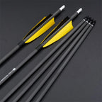 Toparchery 6/12/24pcs 33" Archery Pure Carbon Arrow ID6.2mm Spine 400 with 4'' Natural Feather for Outdoor Shooting Hunting