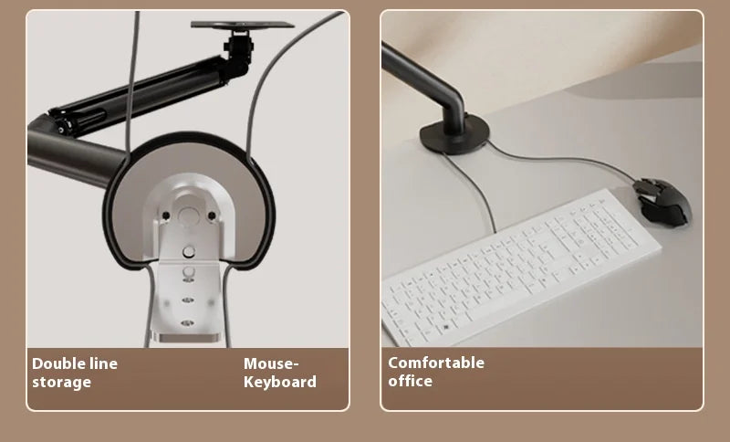 Adjustable display robotic arm for 17 to 32 inches heat dissipation desktop computer monitor stand