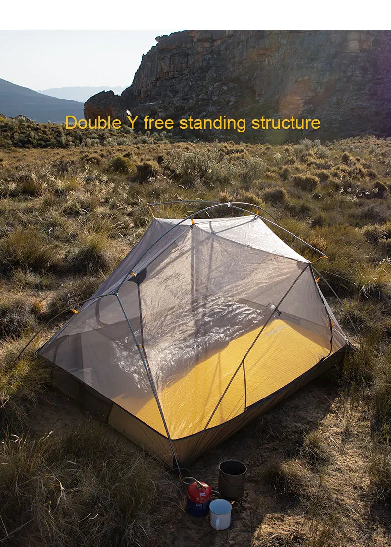 Naturehike Mongar UL 2 Tent 2 Person Backpacking Tent 20D Ultralight Travel Tent Waterproof Hiking Survival Outdoor Camping Tent