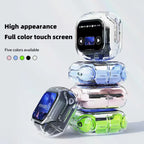Translation Headphones with Touch Screen Wireless Bluetooth 5.4 Smart  Earphone HiFi Audio High Quality Transparent Case Headset