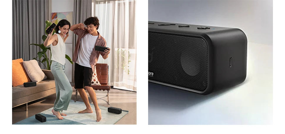 Sound core 3 from Anker: Bluetooth 5.0 loudspeaker, 24 Hours Playtime, IPX7 Waterproof Stereo Sound with Titanium Membrane Tre