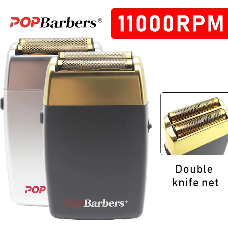 11000 RPM POP Barbers P620 Professional Electric Men's Beard Trimmer Double Foil Shaver Electric Shaver USB Hair Cutting Machine Main image