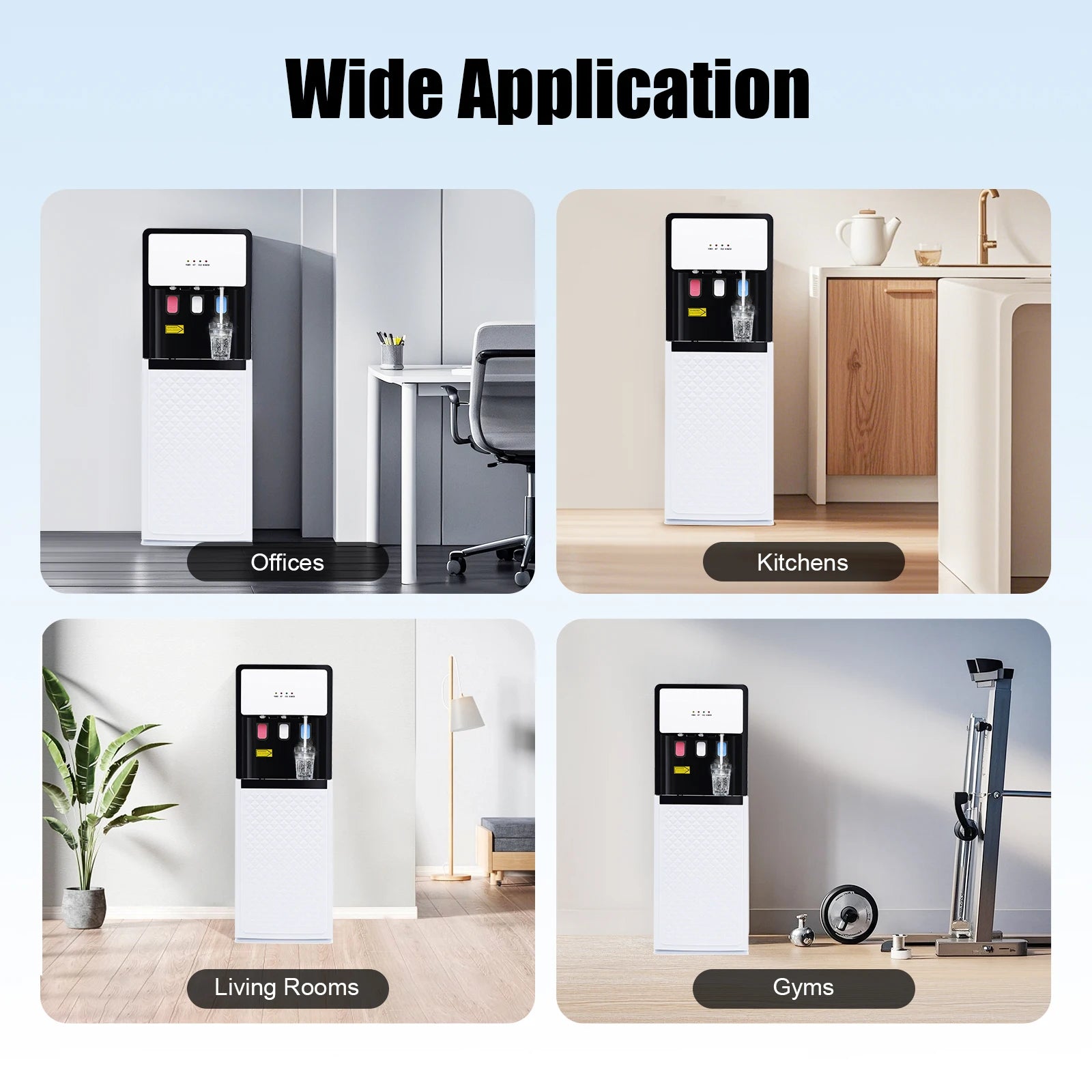 Bottom Loading Water Dispenser Versatile Freestanding Hot&cold Water Dispenser for Office, Home, Living Room White