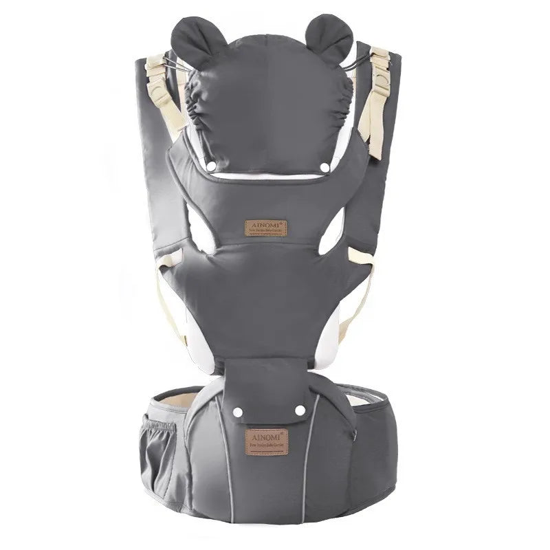 3 IN 1 Baby Hipseat Carrier Backpack Straps for Infant Toddler 0-36M Ergonomic With Windproof Hat for Winter Luminous Strips