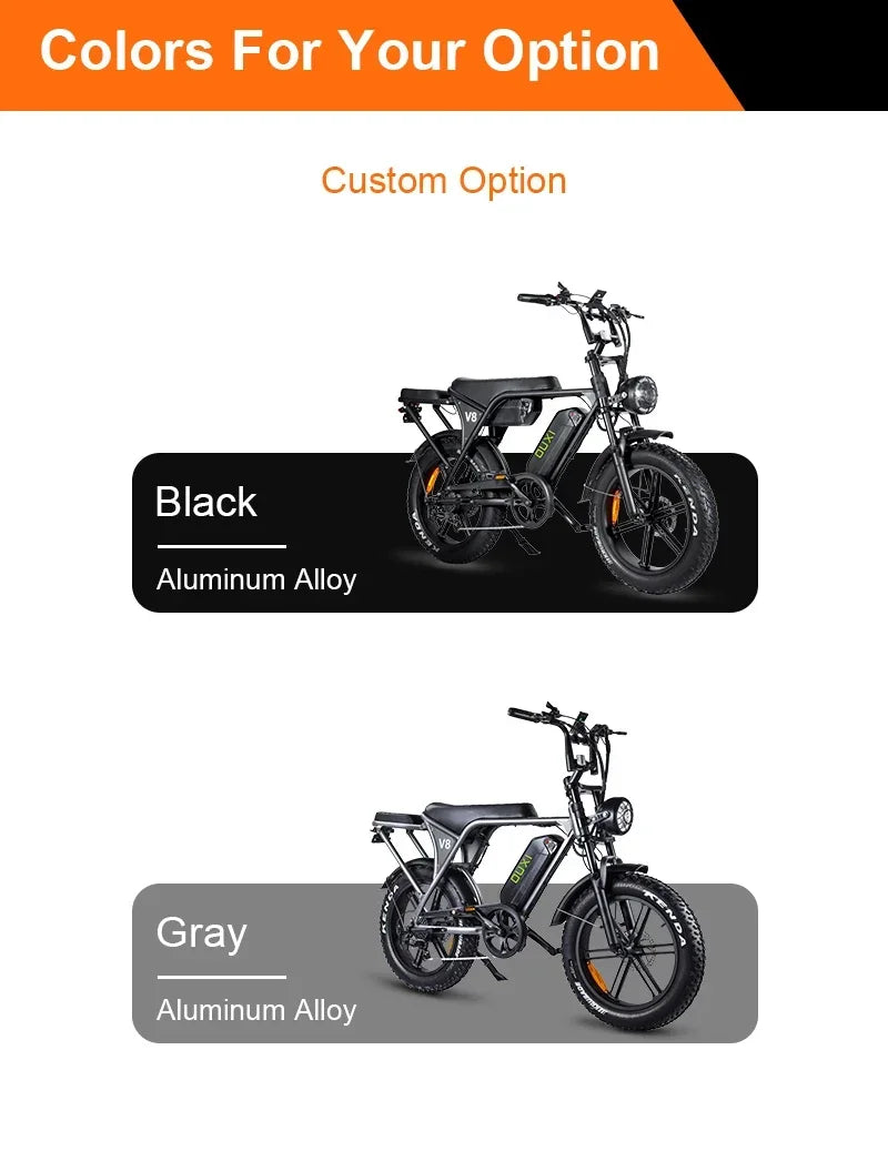 High-looking electric motorcycle, 750W motor, 48V 15AH battery, can be used for transportation and off-road electric bicycles
