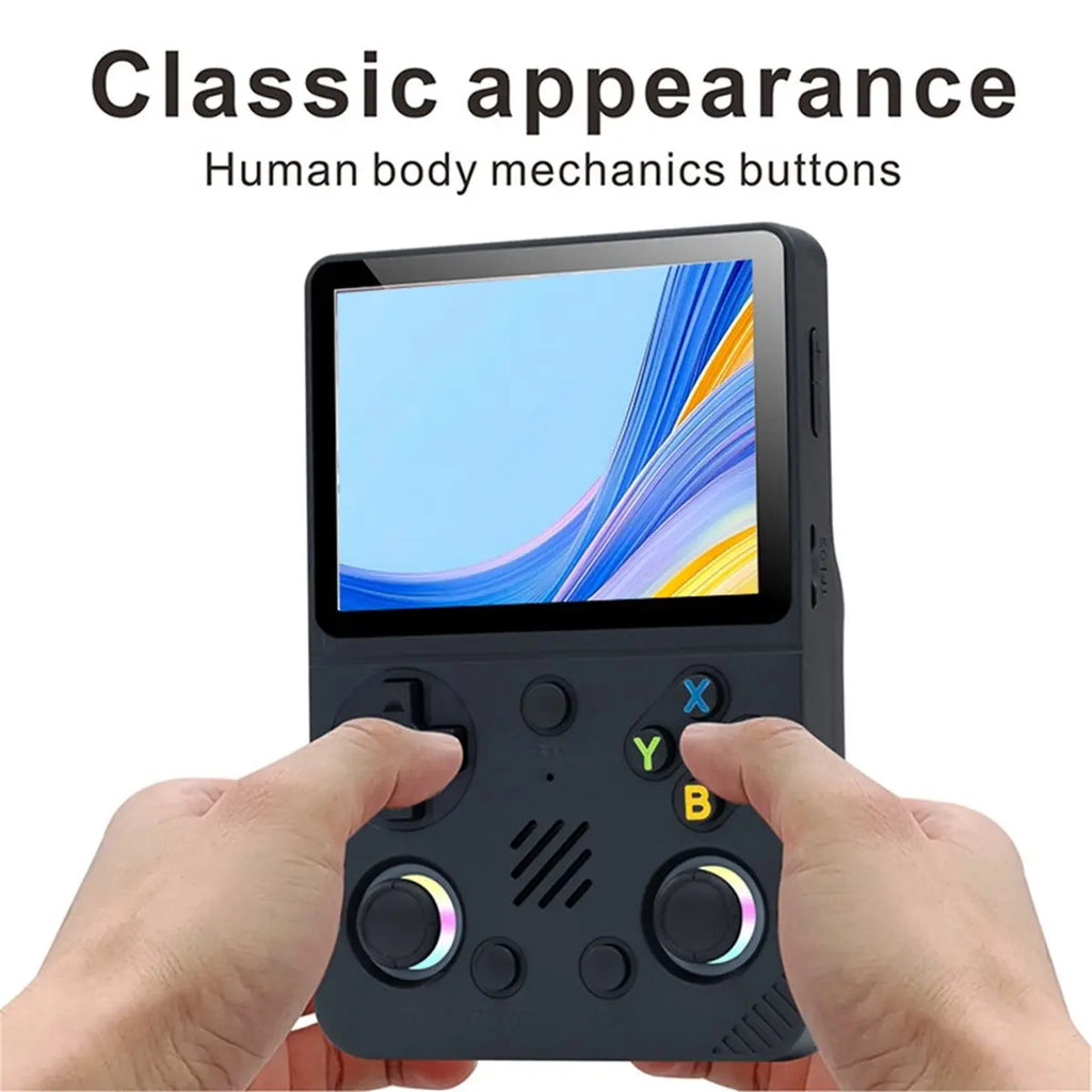 ABZJ RG36PRO Handheld Game Console 3.5 Inch IPS Screen Mini Arcade RGB Light 3D Joystick Support 10+ Simulators Game Player A