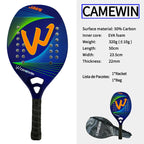 Camewin Beach Tennis Racket 50% Carbon Inner Core EVA Foam Fibe Send Protective Bag High Quality Tennis Racket 2024 the New