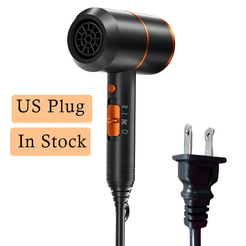 Professional Hand Blow Dryer Travel Home Use Powerful Ionic Barber Salon Equipment Hot Cold Wind Super Black One Step Hair Dryer