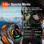 2025New GPS Smart Watch For Xiaomi IOS Military Compass Flashlight Smartwatch Men 10ATM Waterproof 100+Sport Modes BT Call Watch