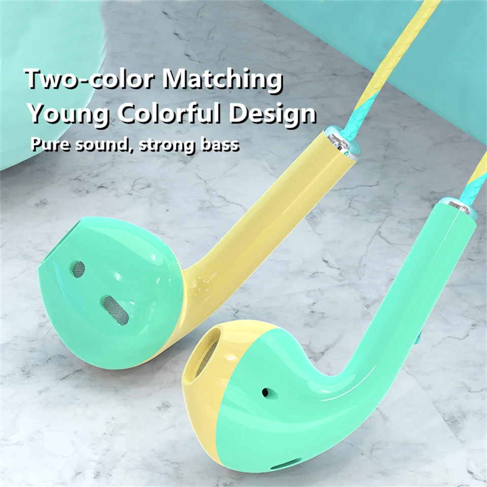3.5mm Wired Headphones With Bass Earbuds Stereo Earphone Music Sport Gaming Headset With mic For Xiaomi IPhone Huawei Samsung