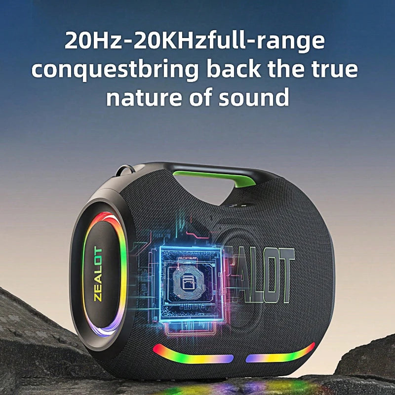 ZEALOT ZE21 250W Wireless Speaker, Outdoor Portable, 48000mAh Long Battery, With RGB Color Lights, Up To 18 Hours Of Play Time. Secondary image
