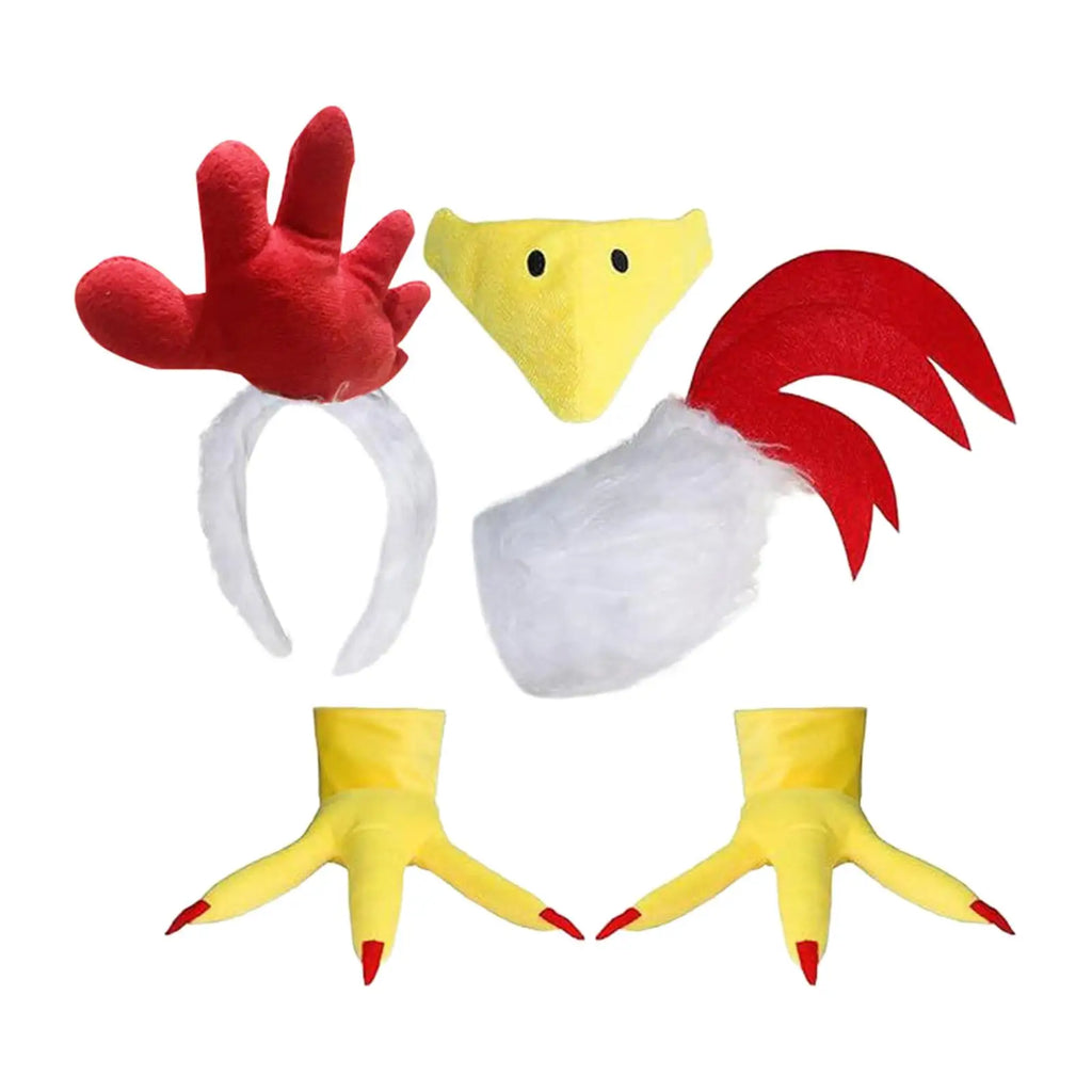 Chicken Costume Kit Eye Catching Novelty Dress up Photo Booth Props Cosplay for Thanksgiving Party Events Performances Pretend