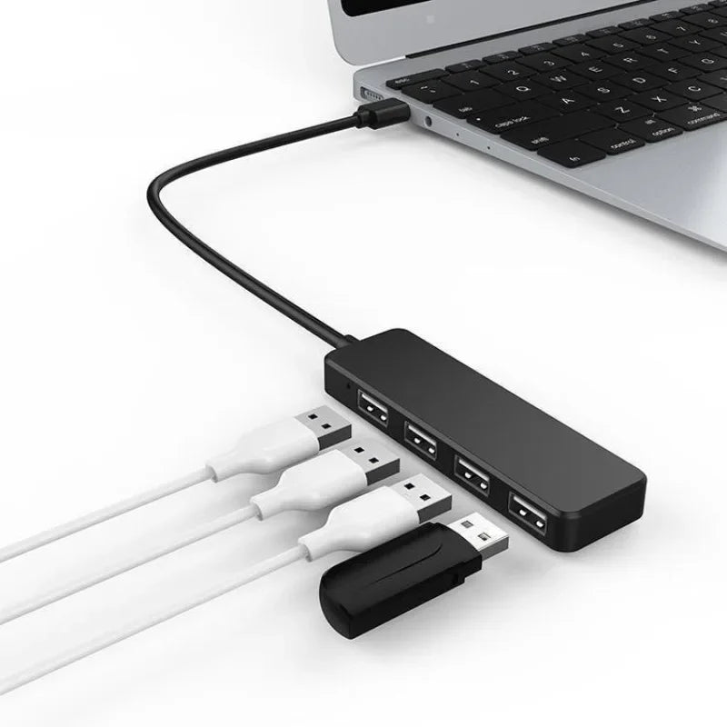 USB 2.0 Ultra-thin USB 2.0 Multi-USB 4 Port Splitter Hub Adapter Dock Expander PC Laptop Computer Accessories Main image