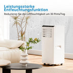 7000 BTU Portable Air Conditioner, 3-in-1 Cooling Dehumidifier & Fan, 2 Speeds, No External Unit, Quiet For Rooms Up To 30 m²