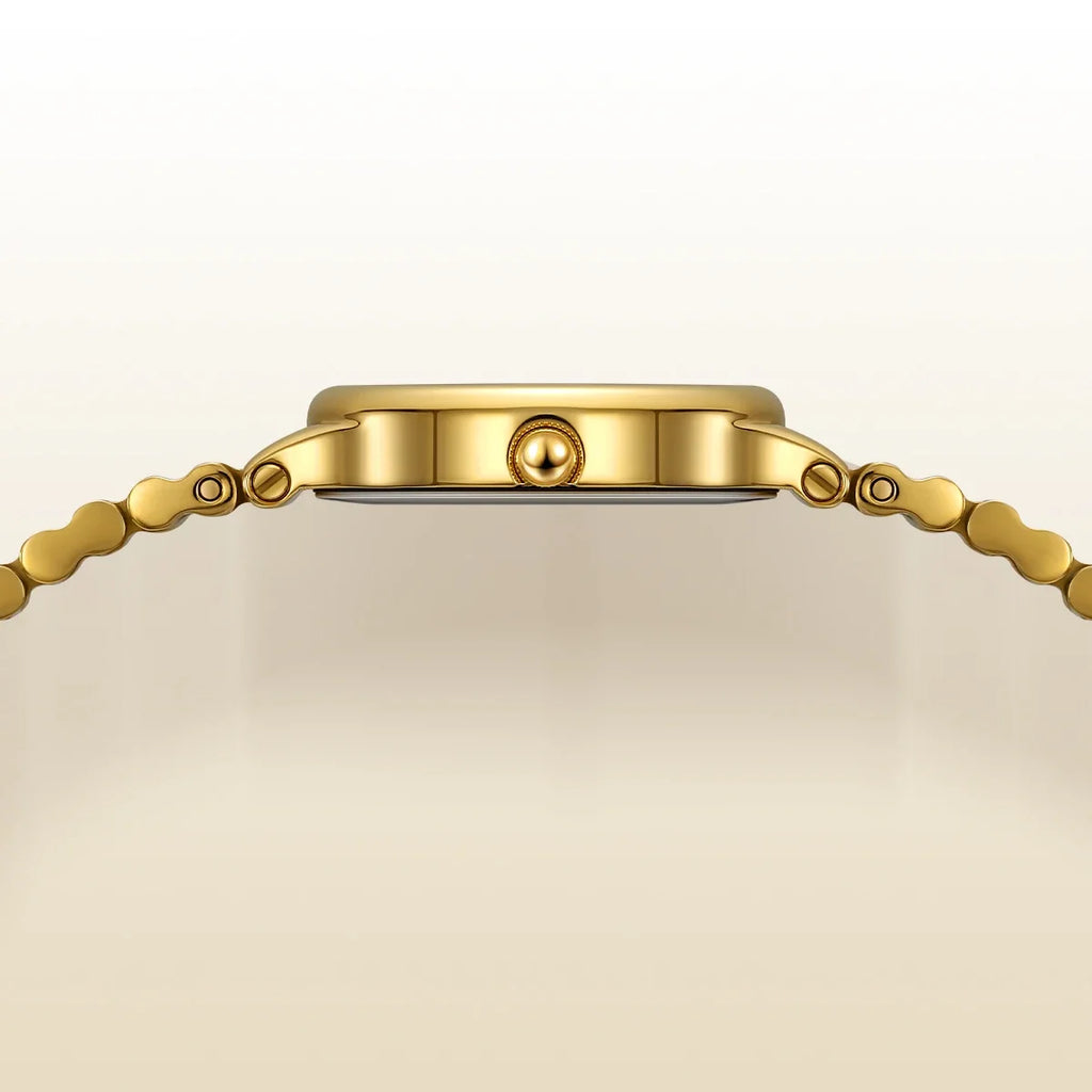 BERNY Gold Watch for Women Olive Green Quartz Jewelry Bracelet Casual Jewelry Women's Wristwatch Small Fashion Ladies Watches