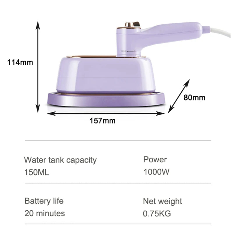 Handheld Vertical Garment Steamer Mini Travel Clothes Ironing Machine Fast-Heat Travelling Fabric Steam Iron Wet Cleaning Brush Secondary image