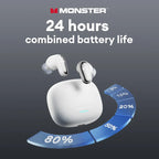 Monster MQT52 Wireless Bluetooth 5.4 Earphones Long Battery Life Gaming Headphones Dual Mode HIFI Stereo Sound Headset With Mic