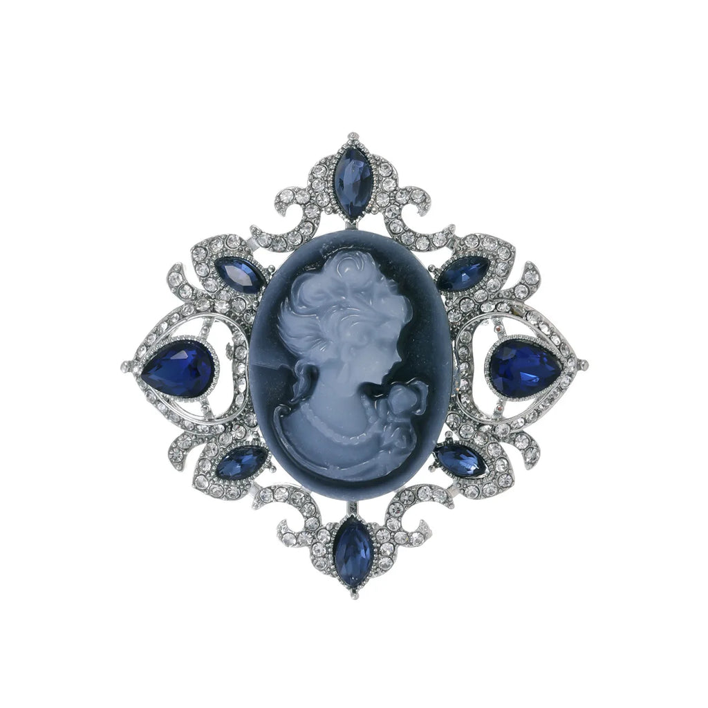 Vintage Victorian Design Queen's Cameo Brooch Pin, Antique Wedding Beauty Jewelry Gift, Elegant Style