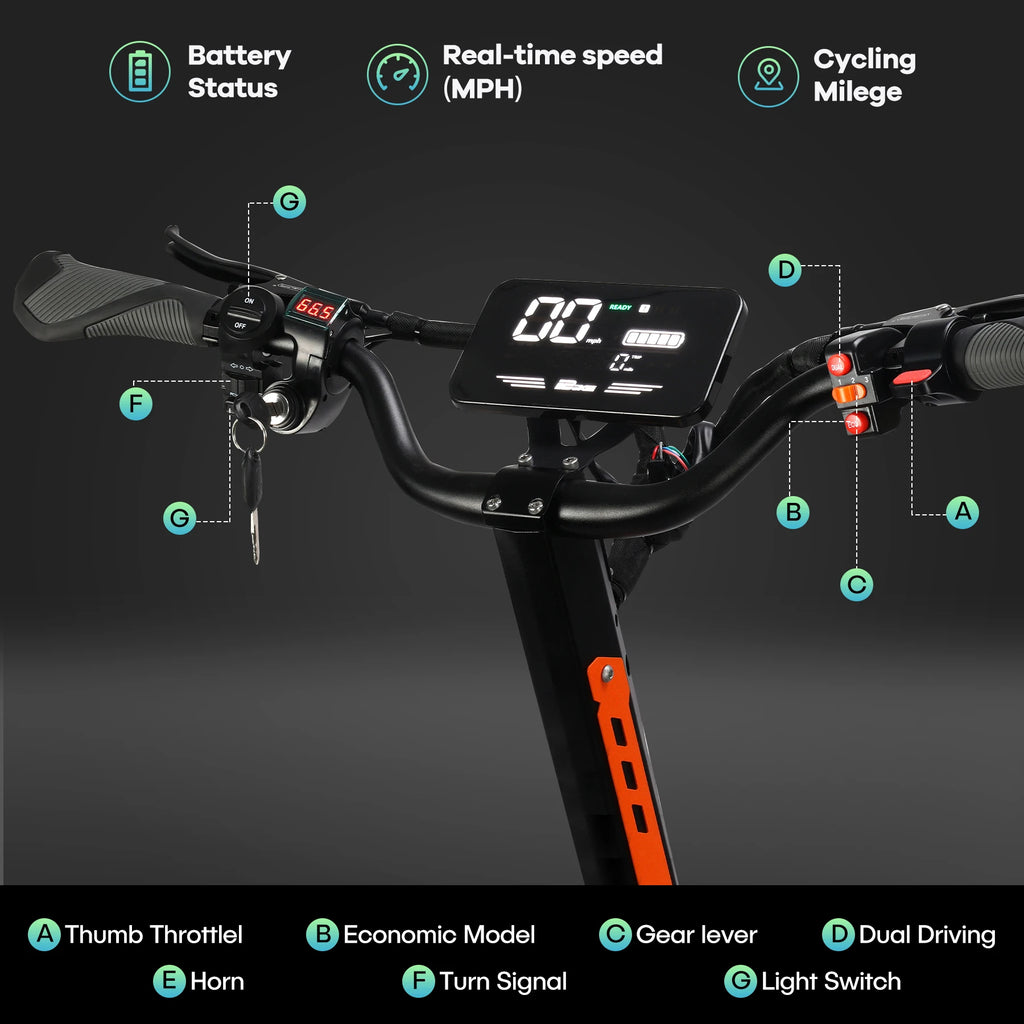 VREOM Z36-Adults Electric Scooter-5600W Motor 60V30AH Battery Off Road E-Scooter,75KM/H Speed 11'' Tire Foldable EScooter