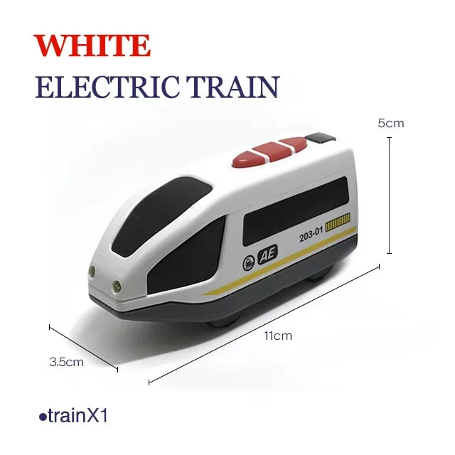 Electric Train Locomotive Magnetic Car Diecast Slot Fit All Brand Wooden Train Track Railway For Kids children's Toy W02