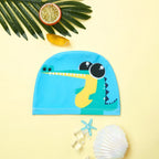 Kids Swim Cap Cartoon Pattern High Elastic Ear Protection Breathable for Pool Swimming Boys Girls Comfort Fit
