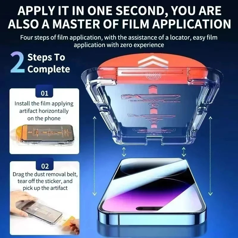 Oleophobic Coating Dust Free Easy Installation Screen Protector For iPhone 17 16 15 13 11 12 14 Pro Max Air SE 7 8 Plus XR Glass