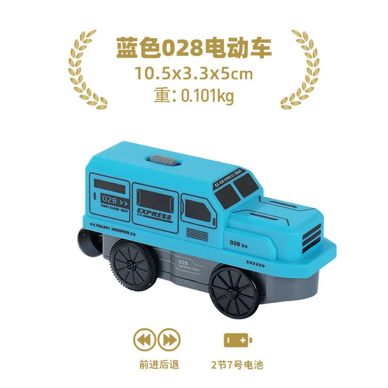 Electric Train Locomotive Magnetic Car Diecast Slot Fit All Brand Wooden Train Track Railway For Kids children's Toy W02