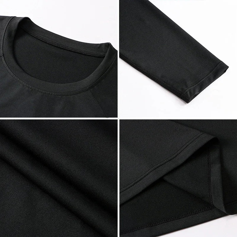 Plain Spring Mens Training Sport T-shirts Quick Dry Tight Long Sleeve Compression Shirt Sportswear Gym Clothing Fitness Shirts