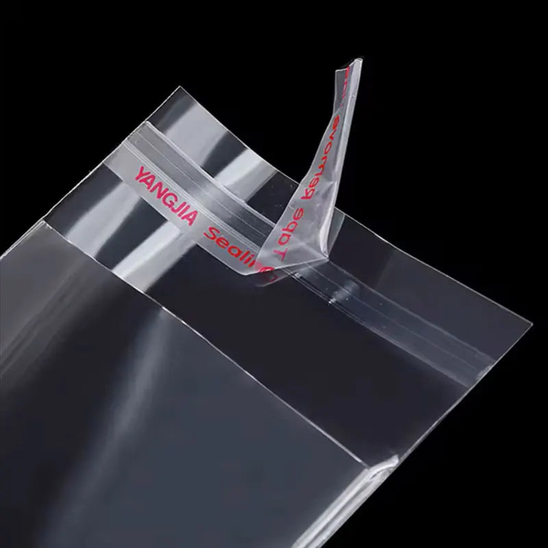 100PCS Opp Self-adhesive Transparent Plastic Bag Clothing Jewelry Packaging Self adhesive Biscuit Candy Packaging Cellophane Bag