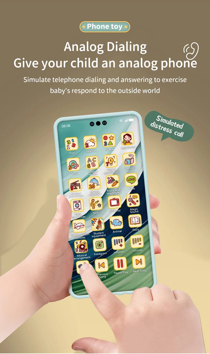 Toy Cell Phone Educational Toys Cellphone Baby Kid Educational Toy Phone Mobile Phone Model Toy for Children Birthday Xmas Gift