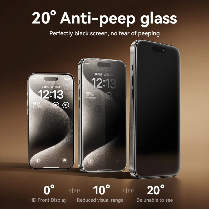 Joyroom 1/2Pcs 20°Anti-spy Glass For iPhone 16 15 Pro Max Glass For iPhone 16 15 14 13 12 11 Pro Max Privacy Screen Protector Secondary image