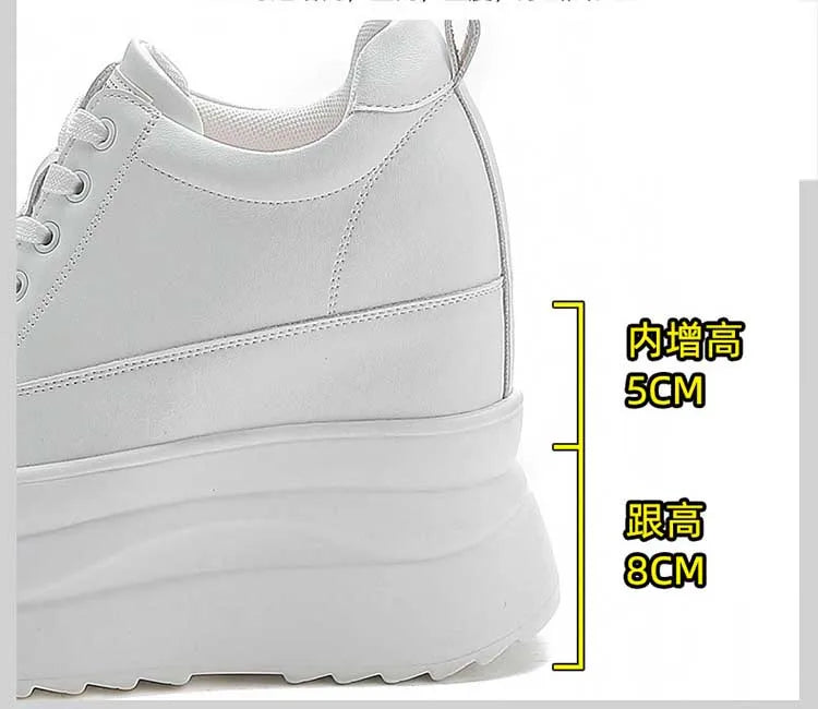 Fujin 13cm 2025 Genuine Leather Platform Wedge Flats Shoes Chunky Sneaker Casual Comfy High Brand Fall Autumn Walking Shoes
