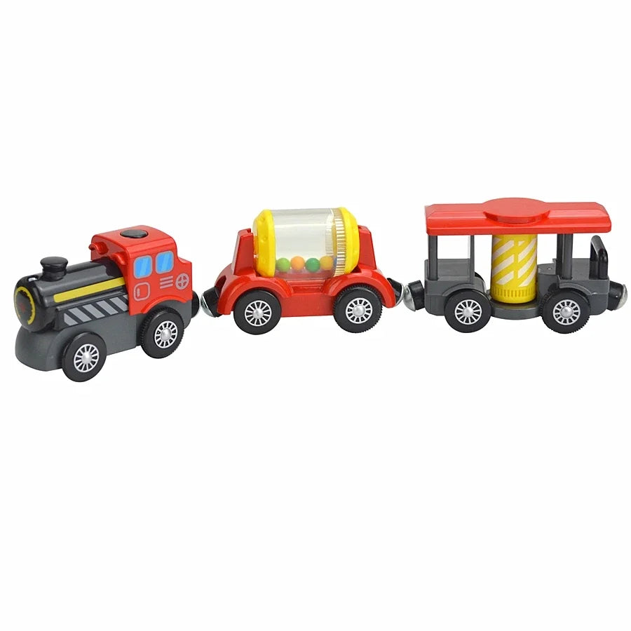 Locomotive Magnetic Car Electric Train Toys Fit All Brand Biro Wooden Diecast Slot Train Track Railway Educational Toys For Kids