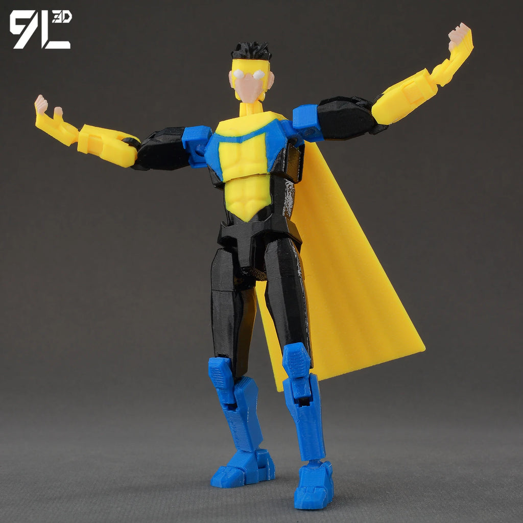 9L3D Superhero Team Invincible Boy Heroes Action Figure Lucky13 Dummy13 Multi-Colored T13 Multi-Jointed Collectible Toys Titan13