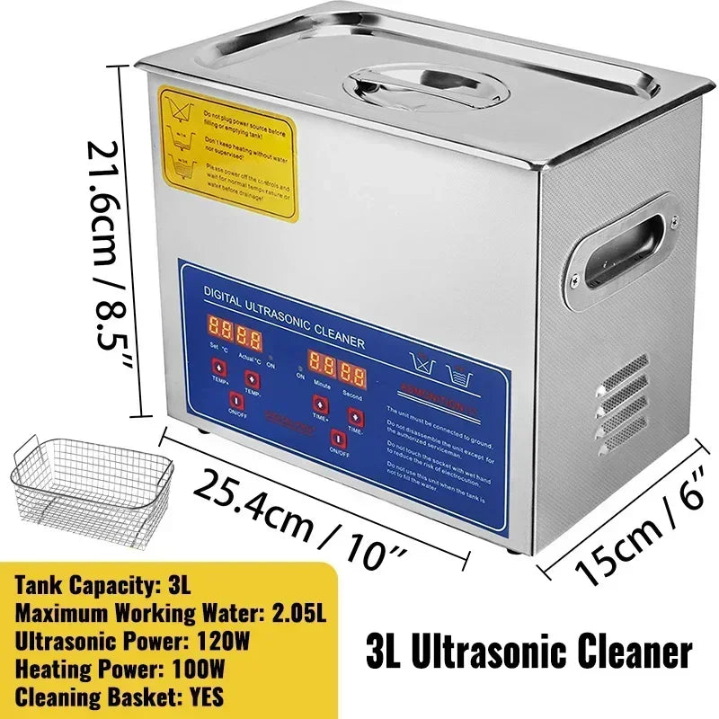 VEVOR Ultrasonic Cleaner Ultrasound Cleaner Portable Ultrasound cleaning Machine Multifunction 1.3L-30L Diswasher Home Appliance