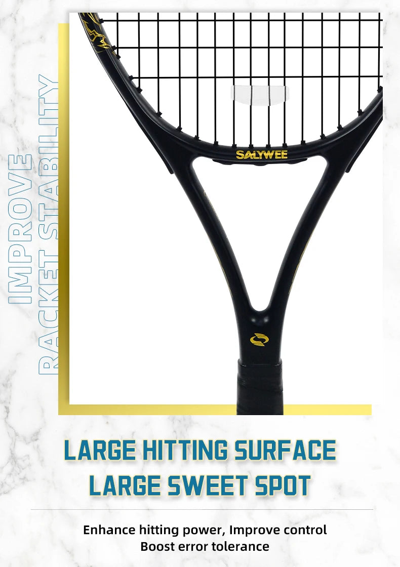 Golden-Dragon Carbon Fiber Tennis Racket For Adults, Ideal for Intermediate Training, Chinese Style Dragon, 50~60lbs, Free Gifts