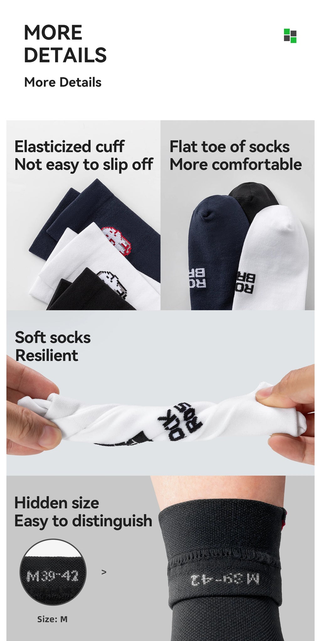 ROCKBROS Cycling Socks Breathable Sweat-wicking High Elastic Soft Knee-high Socks Men Women Outdoor Sports Jogging Cycling Socks